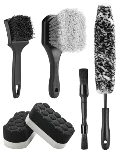 6PCS Car Wheel Brush Kit for Cleaning Tires (6 Count)
