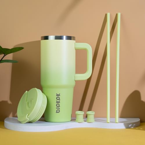 30 oz Insulated Tumbler with Handle & Straw