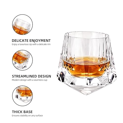Crystal Whiskey Glasses Set of 2 Old Fashioned Glasses Stemless (2 Count)