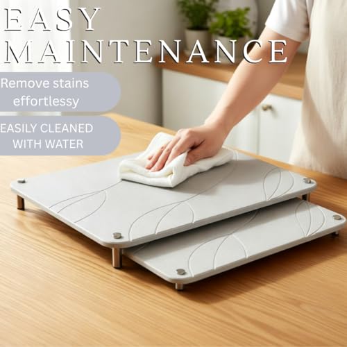 2 PCs Nesting Stone Drying Mat for Kitchen Counter