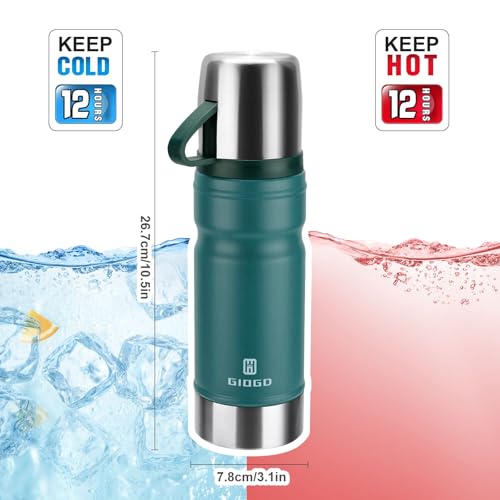 Vacuum Insulated Water Bottle Thermo Water Flask with Cup 680ml