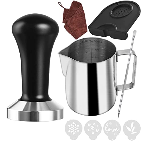 51 mm Coffee Tamper Set Coffee Press for Portafilter Machine Espresso Tamper with Tamper Mat