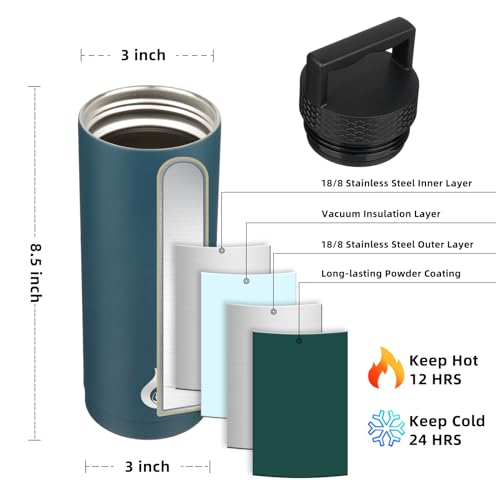 18oz Insulated Water Bottle Stainless Steel Water Bottle with Handle