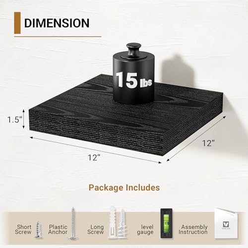 Black Floating Shelves (2 Count)