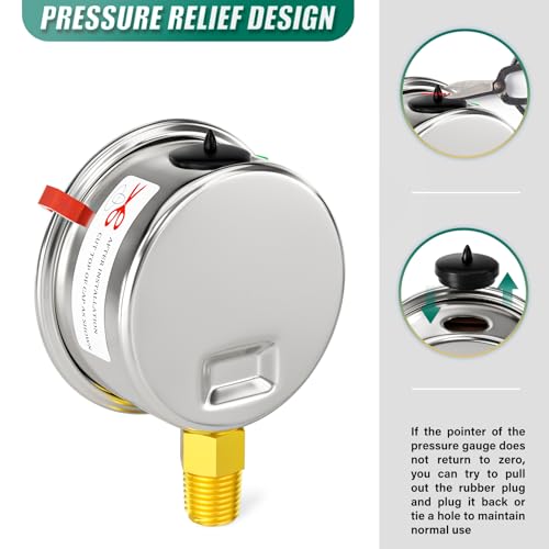 0 5000PSI Stainless Steel Glycerin Liquid Filled Pressure Gauge