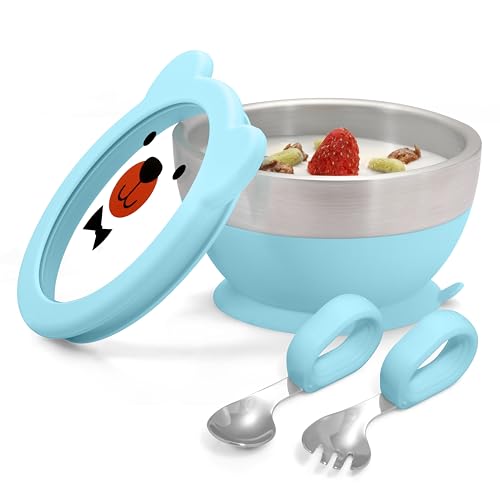 Suction Baby Bowl Set with Spoon & Fork