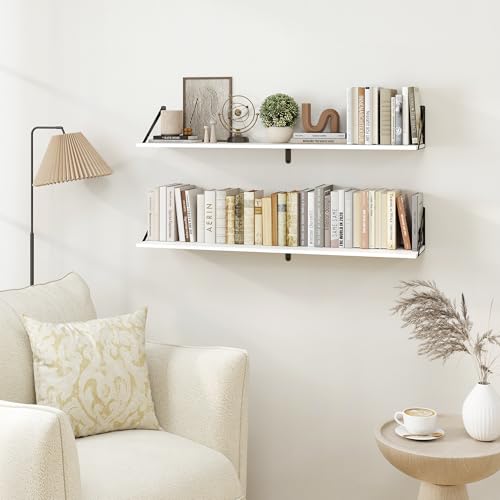 White Deep Floating Shelves for Wall (2 Count)