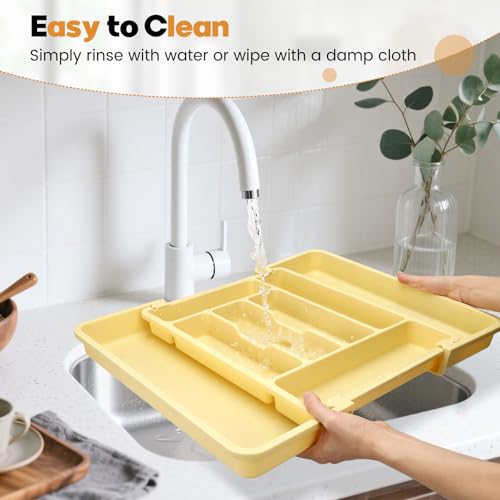 Large Silverware Organizer for Kitchen Drawer & Utensils