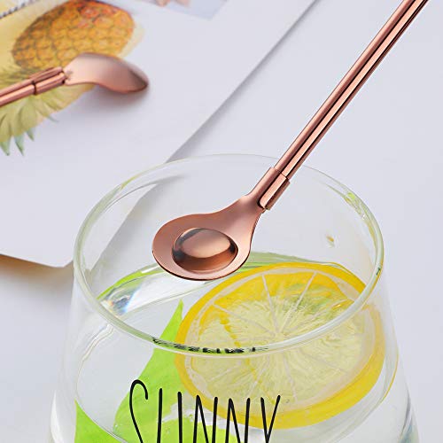 Straw Spoon 8PCS 8.5inch 18 (8 Count)