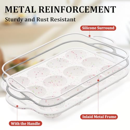 Silicone Muffin Pan with Metal Frame (2 Count)