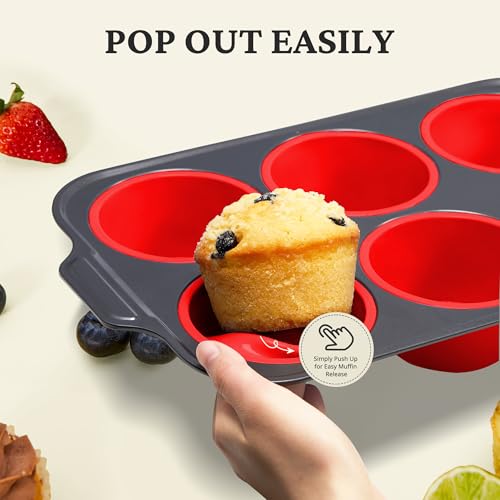 Jumbo Silicone Muffin Pan with Metal Frame