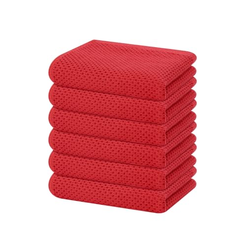 100% Cotton Waffle Weave Kitchen Dish Towels 6 (6 Count)
