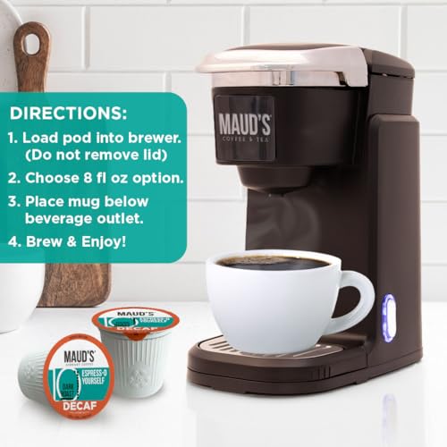 Maud’s Decaf Espresso Roast Coffee Pods (100 Count)