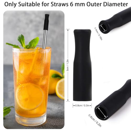 22 Pcs Food Grade Silicone Straw Tips Covers for 6 MM OD Metal Straw
