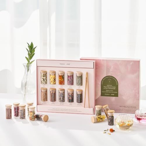 Premium 10 Tea Sampler Gift Set with Wooden Tweezers (10 Count)