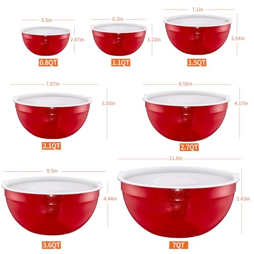 Red Mixing Bowls With Airtight Lids