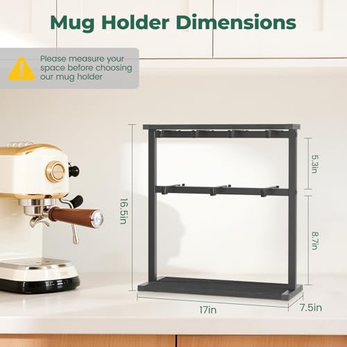 Coffee Mug Holder Cup Tree Rack for Coffee Bar Countertop