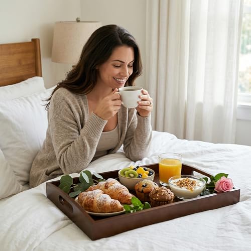 Bamboo Serving Tray with Handles (2 Count)