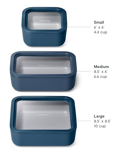 3 Piece Glass Food Storage Container Set (3 Count)