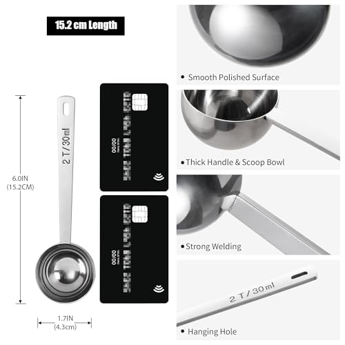 Metal 4.3in Long Handle Coffee Scoop for Ground Coffee