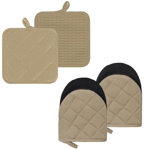 Oven Mitts and Pot Holders Set (4 Count)