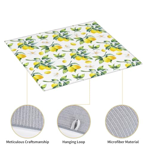 Tropical Lemon Leaves Dish Drying Mat