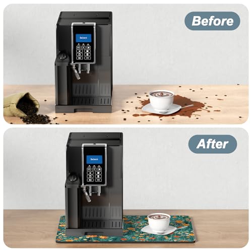 Coffee Mat 12" x 19" Cute Coffee Bar Mats for Espresso Machine Station Accessories and Organizer