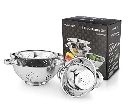 Set of 3 Stainless Steel Colanders (5 Count)