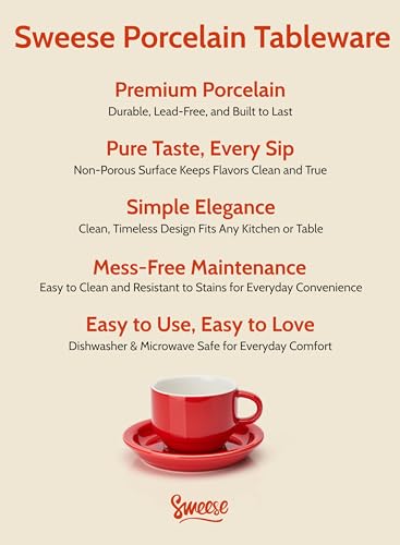 8 Ounce Porcelain Stackable Cappuccino Cups with Saucers and Metal Stand