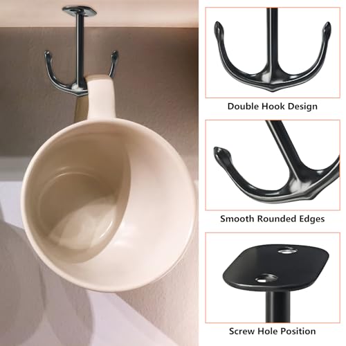 Anchor Shape Zinc Alloy Double Prong Ceiling Hooks (4 Count)