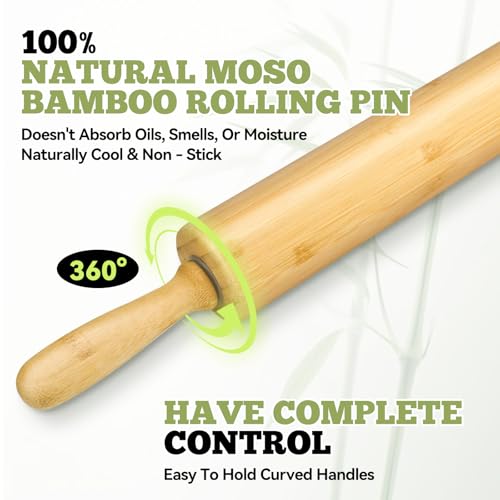 2 Pack（10 inch &17.5 inch） Wooden Rolling Pin for Baking (2 Count)