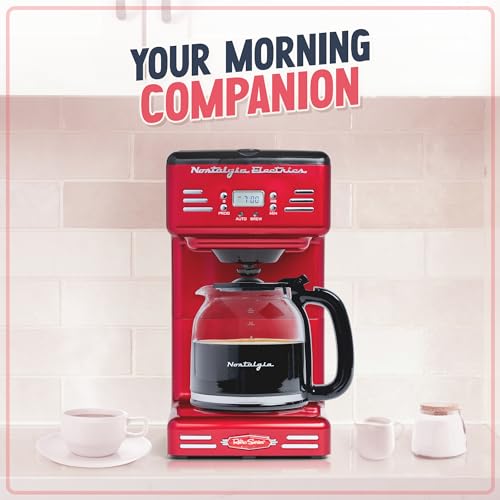 Retro 12 Cup Programmable Coffee Maker With LED Display