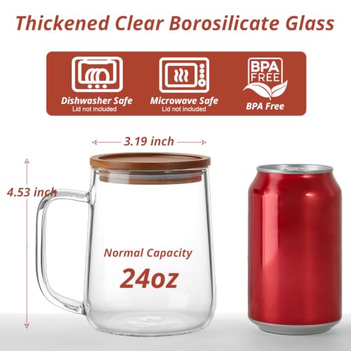 Large Glass Coffee Mugs (2 Count)