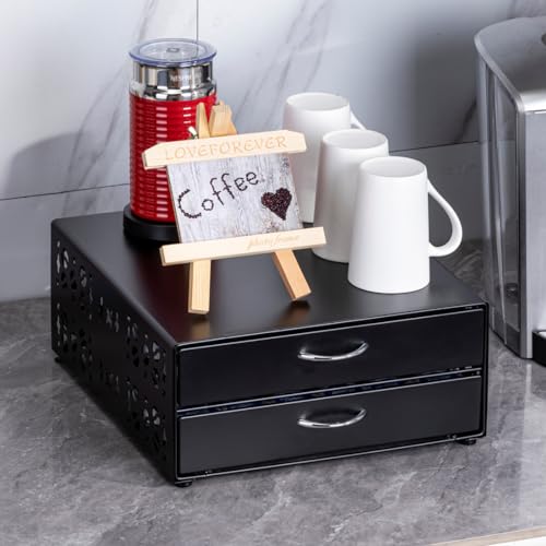 K Cup Organizer Drawer 2 Tier Coffee Pod Holder for Keurig Pod Holder Save Space Countertop Kitchen