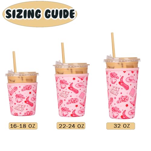 Reusable Insulated Neoprene Iced Coffee Cup Sleeve (3 Count)
