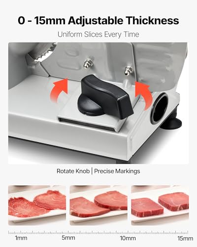 Meat Slicer 6.7" Electric Deli Slicer Machine with 2 SUS420 Blades