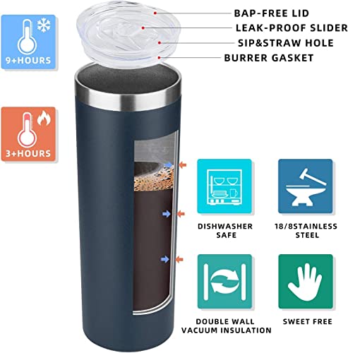20 oz Skinny Tumblers Bulk Set (12 Count)