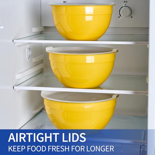 Yellow Mixing Bowls With Airtight Lids