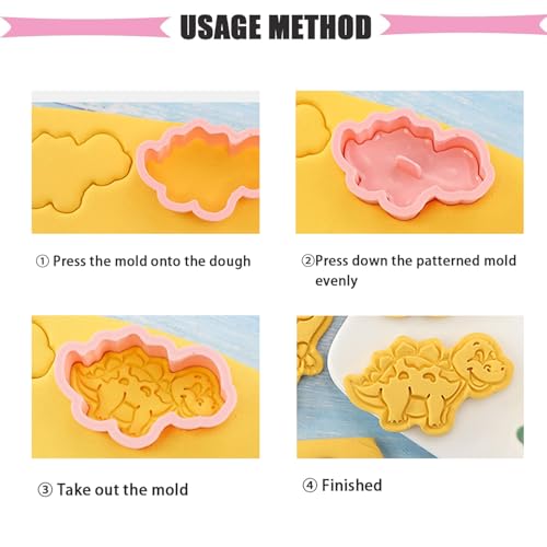8 Pcs Dinosaur Cookie Cutters Set