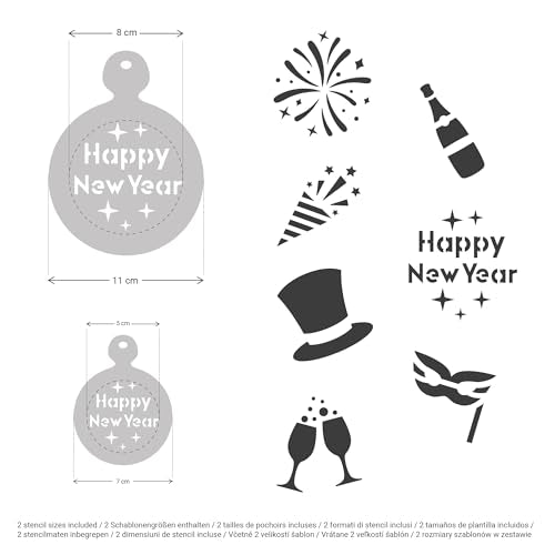 Coffee Stencils and Cookies Decoration 14Pcs 2.8”x2.8” and 4.3”x4.3” (14 Count)