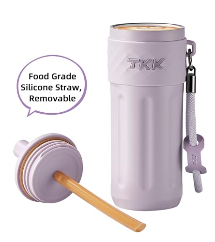 17 OZ Travel Tumbler Ceramic Lining with Straw Lid