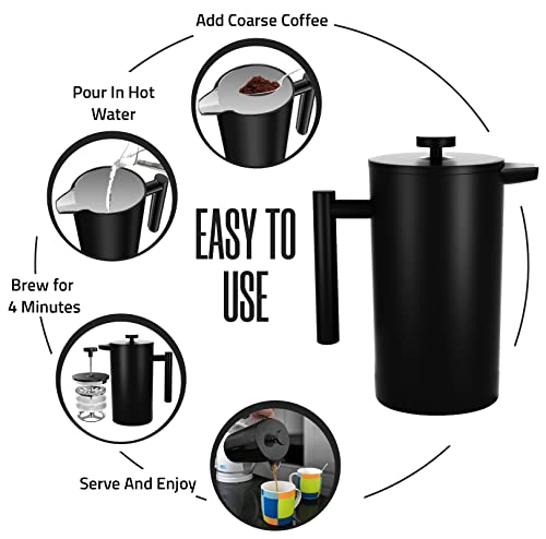 304 Grade Stainless Steel French Press 50 Oz