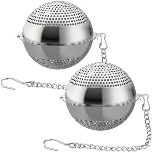 2 Pack Food Grade 304 Stainless Steel Mesh Tea Ball 2.1 Inch Tea Infuser Strainer Filter Diffuser for Loose Tea (2 Count)