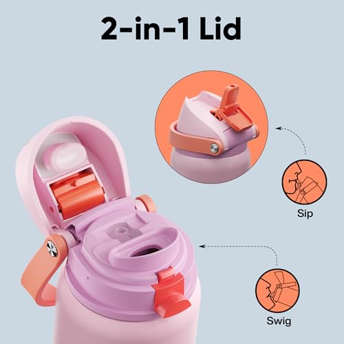 Insulated Water Bottle with Straw