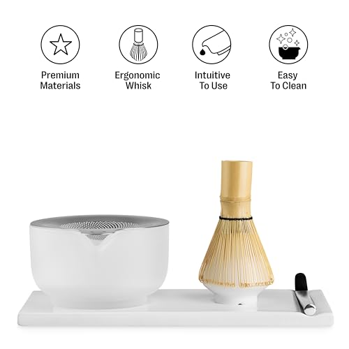 Matcha Set, 6-Piece Ceramic Matcha Bowl Kit with Display Tray