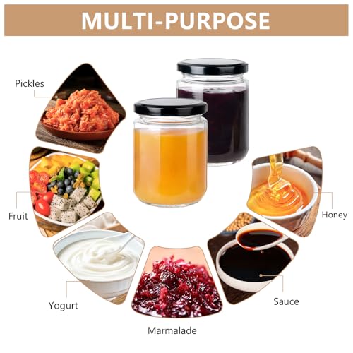 24Pack 8oz Glass Jars with Lids (24 Count)
