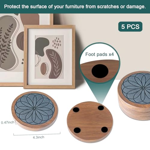 5 Pack Wood Coasters for Drinks