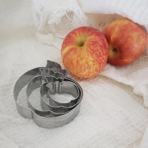 Apple Cookie Cutter Set with Leaf (4 Count)
