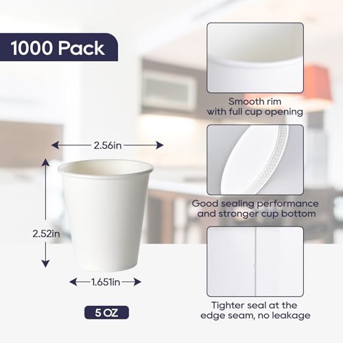 1000 pack 5 oz Paper Cups (49.99 Count)