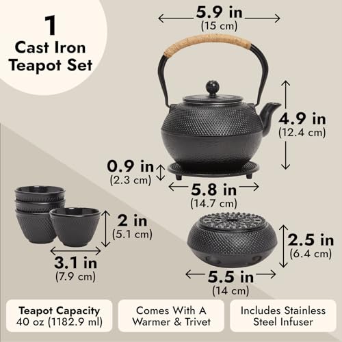 Tea Kettle Stovetop Japanese Cast Iron Tetsubin